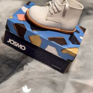 Josmo White and Brown Baby Walker Shoes